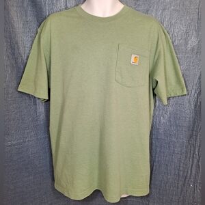 Carhartt Pocket Loose-Fit T-shirt Men's Med. Green Graphic Short Sleeve Classic